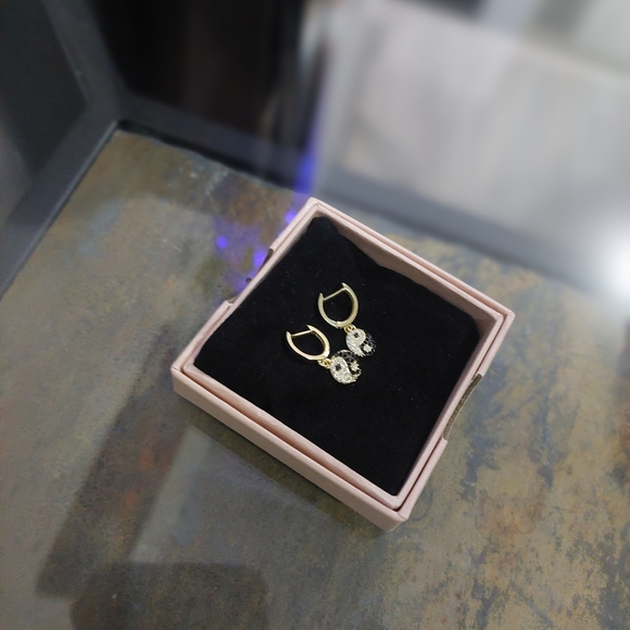 ☯️ Yin and Yang Earrings 925 Silver 18K Gold Plated - Picture 6 of 7